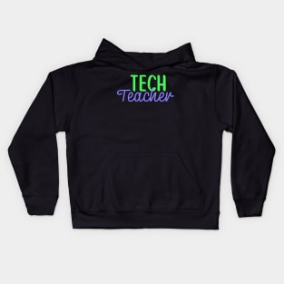 Tech Teacher Colorful Script Kids Hoodie